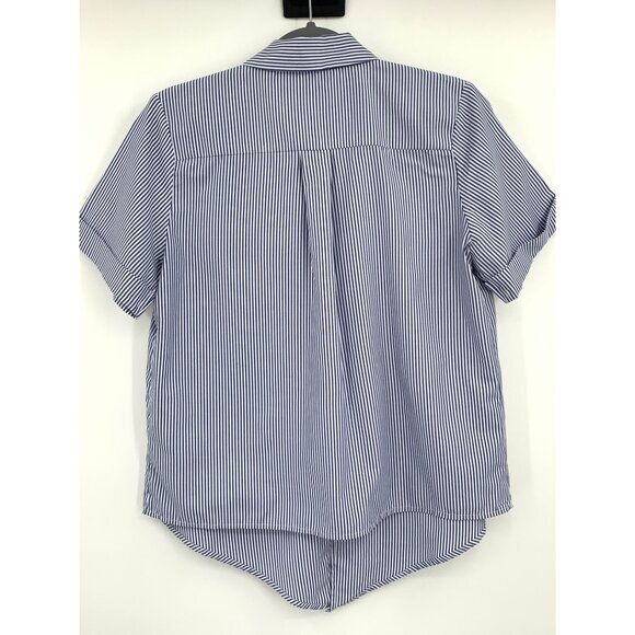 French Connection Blue & White Stripe Short Sleeve Women's Shirt Size XS - Picture 6 of 7